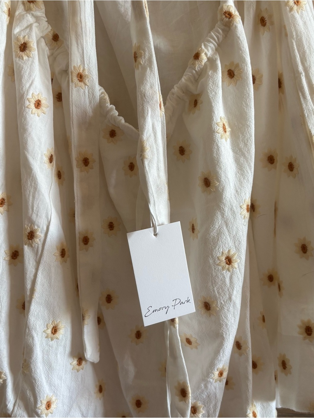 Emory Park Cream Dress with Mustard Daisy Embroidery - Picture 8 of 14